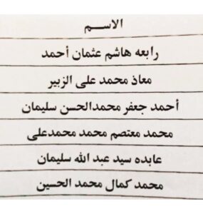 اسماء الطلاب الحاصلين على تأشيرة مصرية 